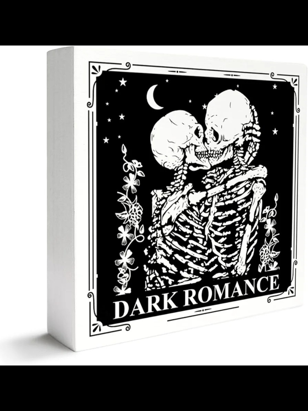 Dark Romance Handmade Skeleton Art Box - Black & White